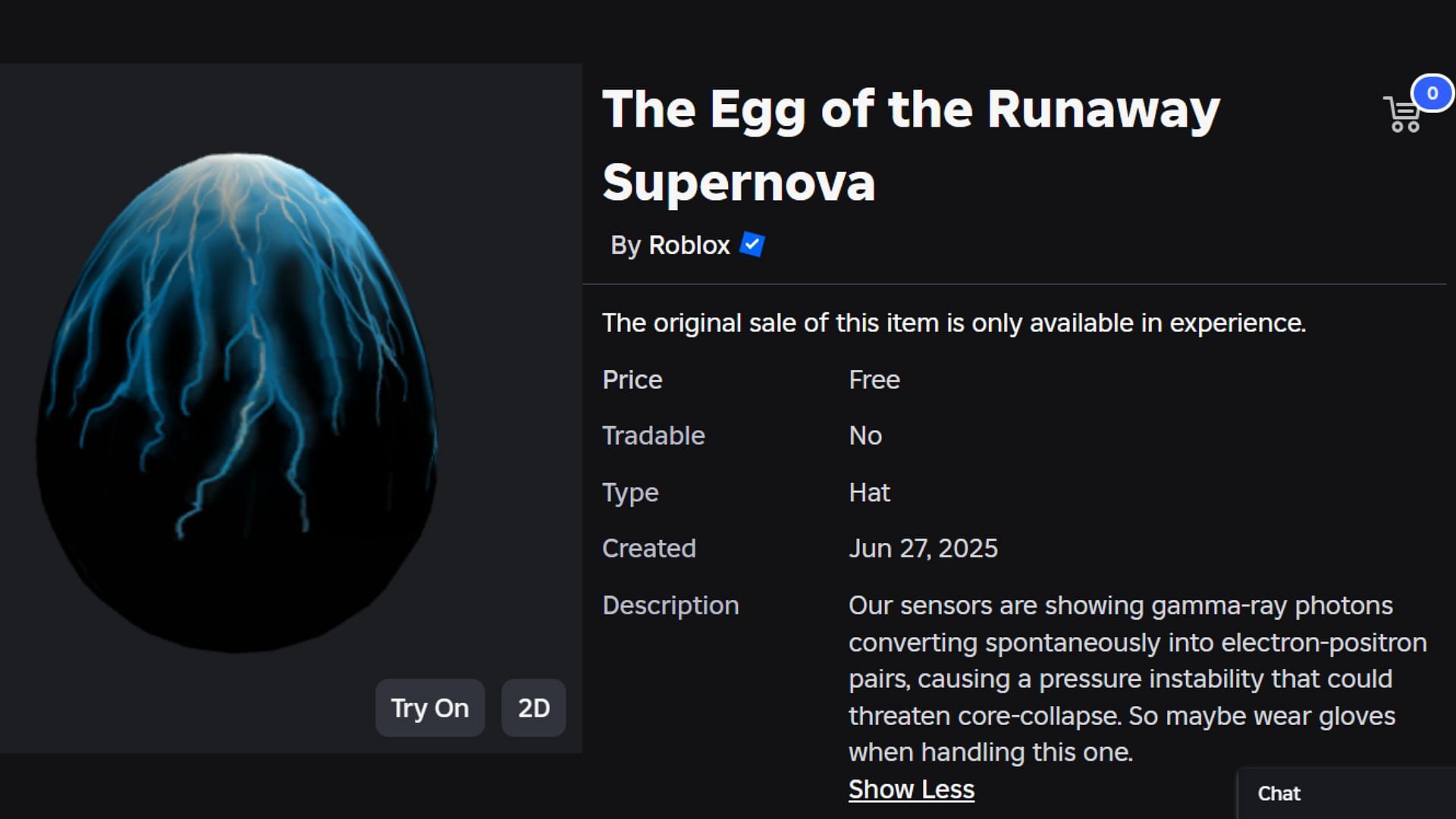 The Egg of the Runaway Supernova (Image via Roblox)